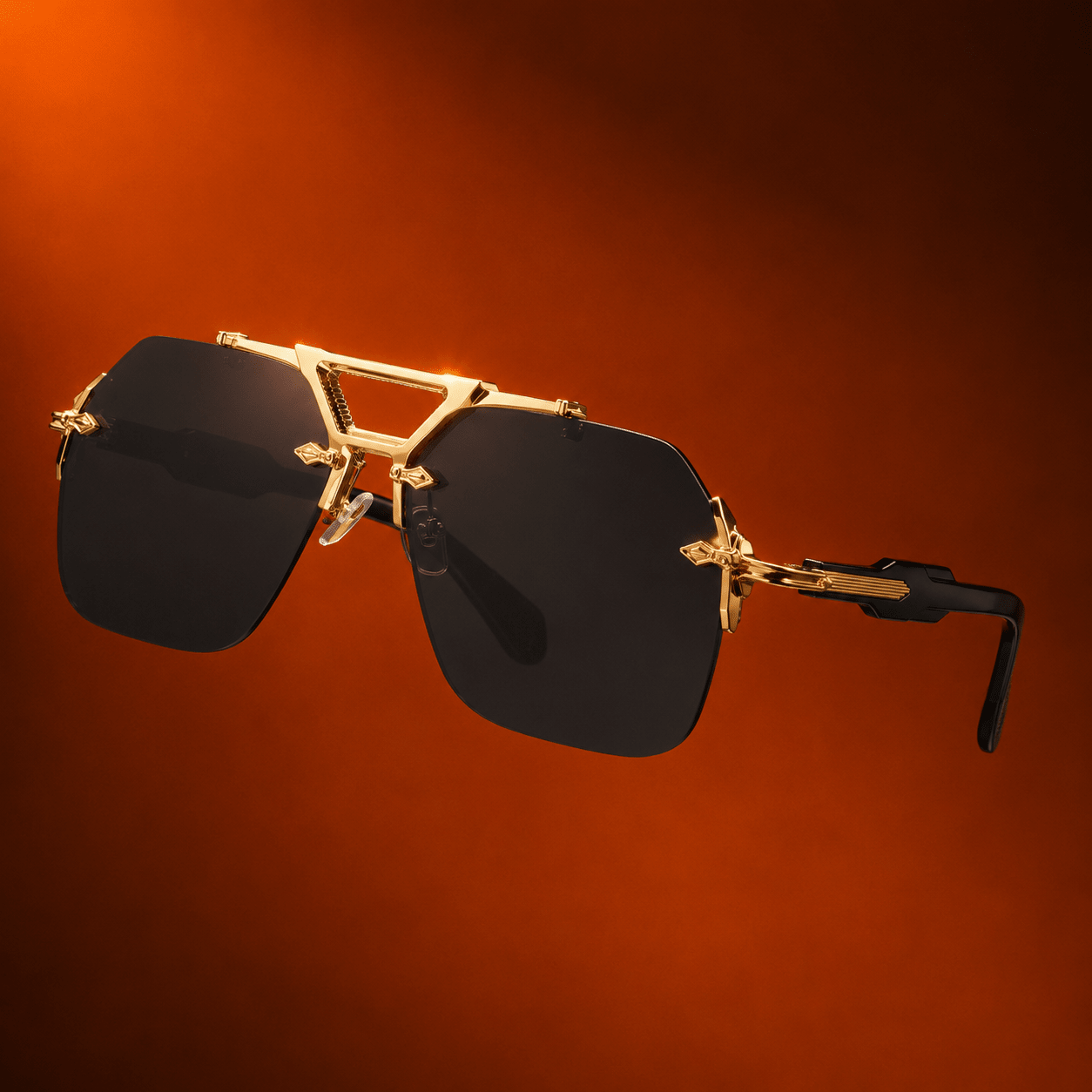 Aureo Senza Rimless – Premium Gold Frame Sunglasses - Lanvaro