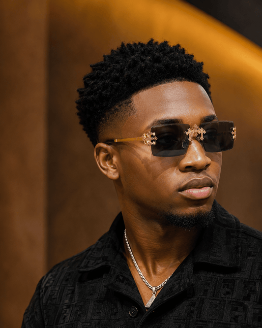 Croce Ash Elite™ Luxury Rimless Sunglasses | Premium Gold Designer Eyewear - Lanvaro