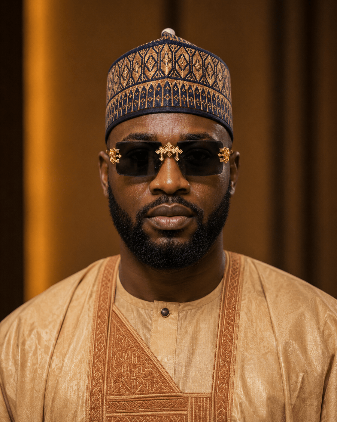 Croce Ash Elite™ Luxury Rimless Sunglasses | Premium Gold Designer Eyewear - Lanvaro