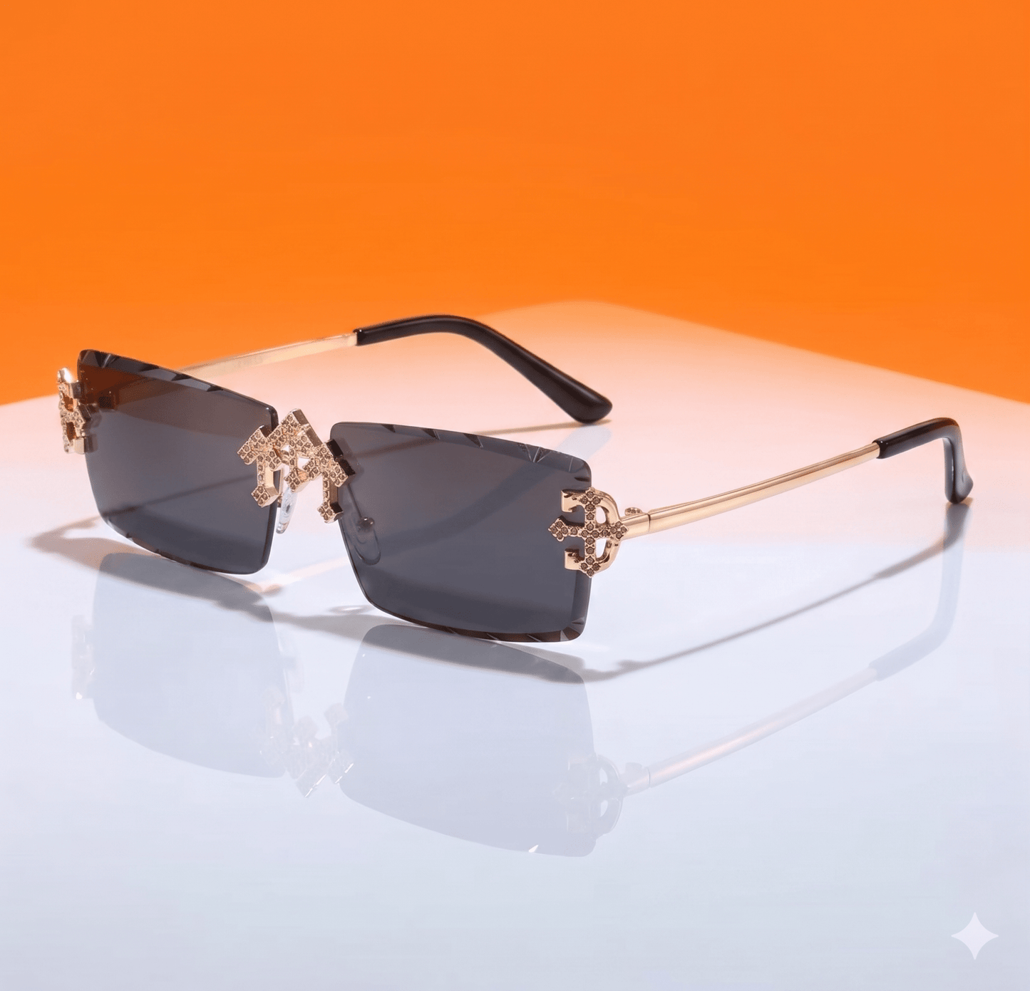 Croce Ash Elite™ Luxury Rimless Sunglasses | Premium Gold Designer Eyewear - Lanvaro