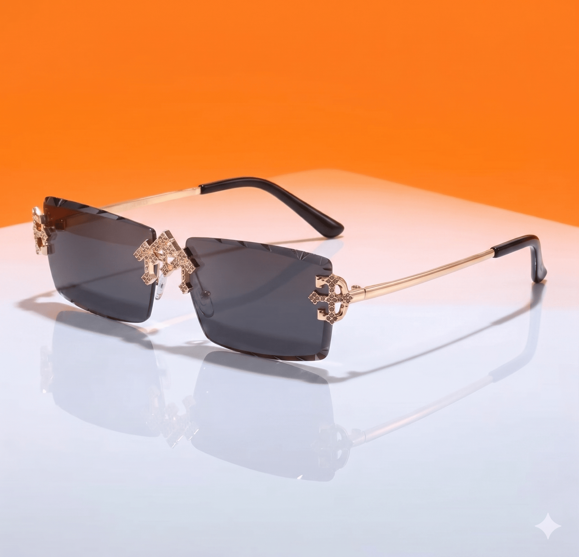 Croce Ash Elite™ Luxury Rimless Sunglasses | Premium Gold Designer Eyewear - Lanvaro