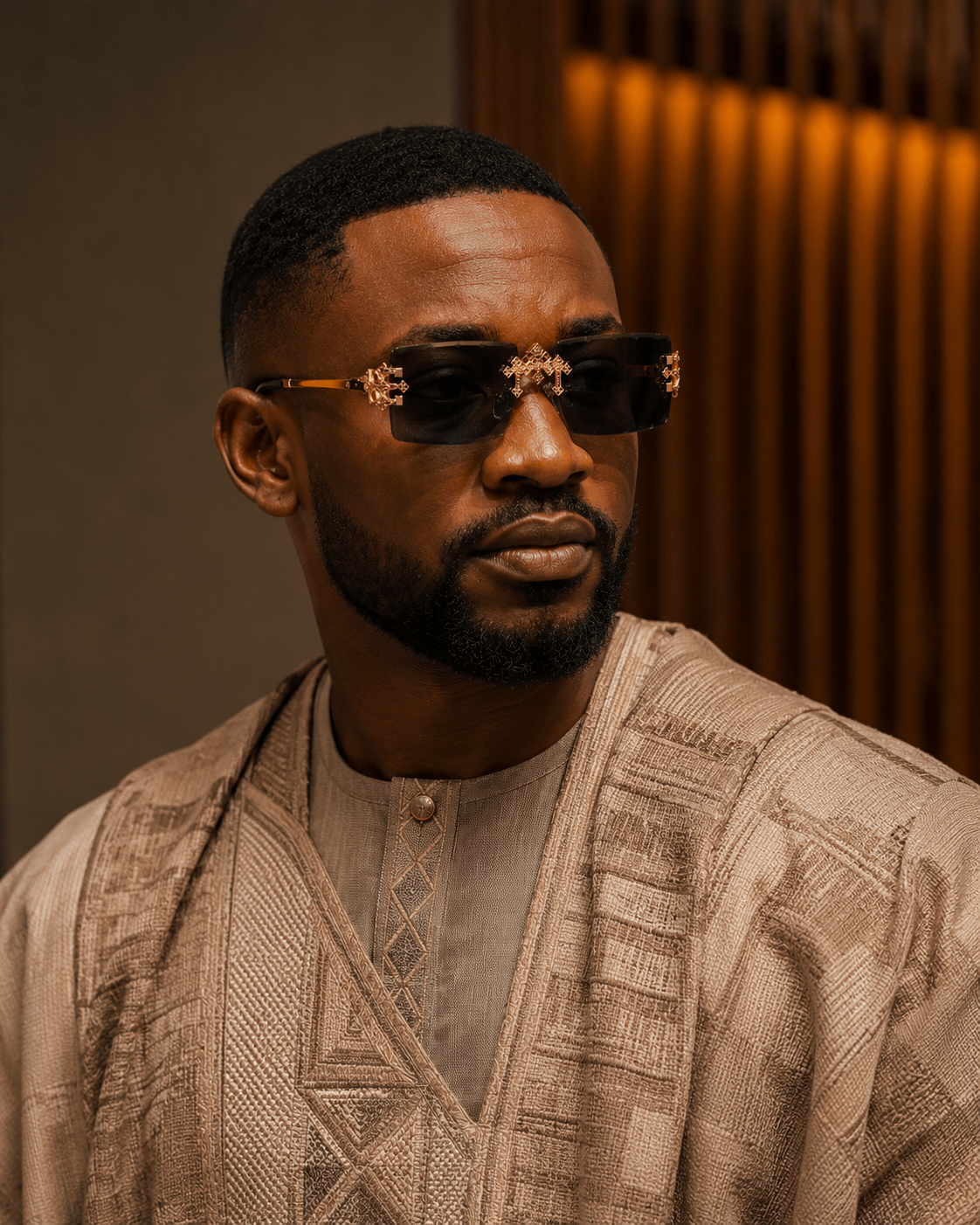 Croce Ash Elite™ Luxury Rimless Sunglasses | Premium Gold Designer Eyewear - Lanvaro