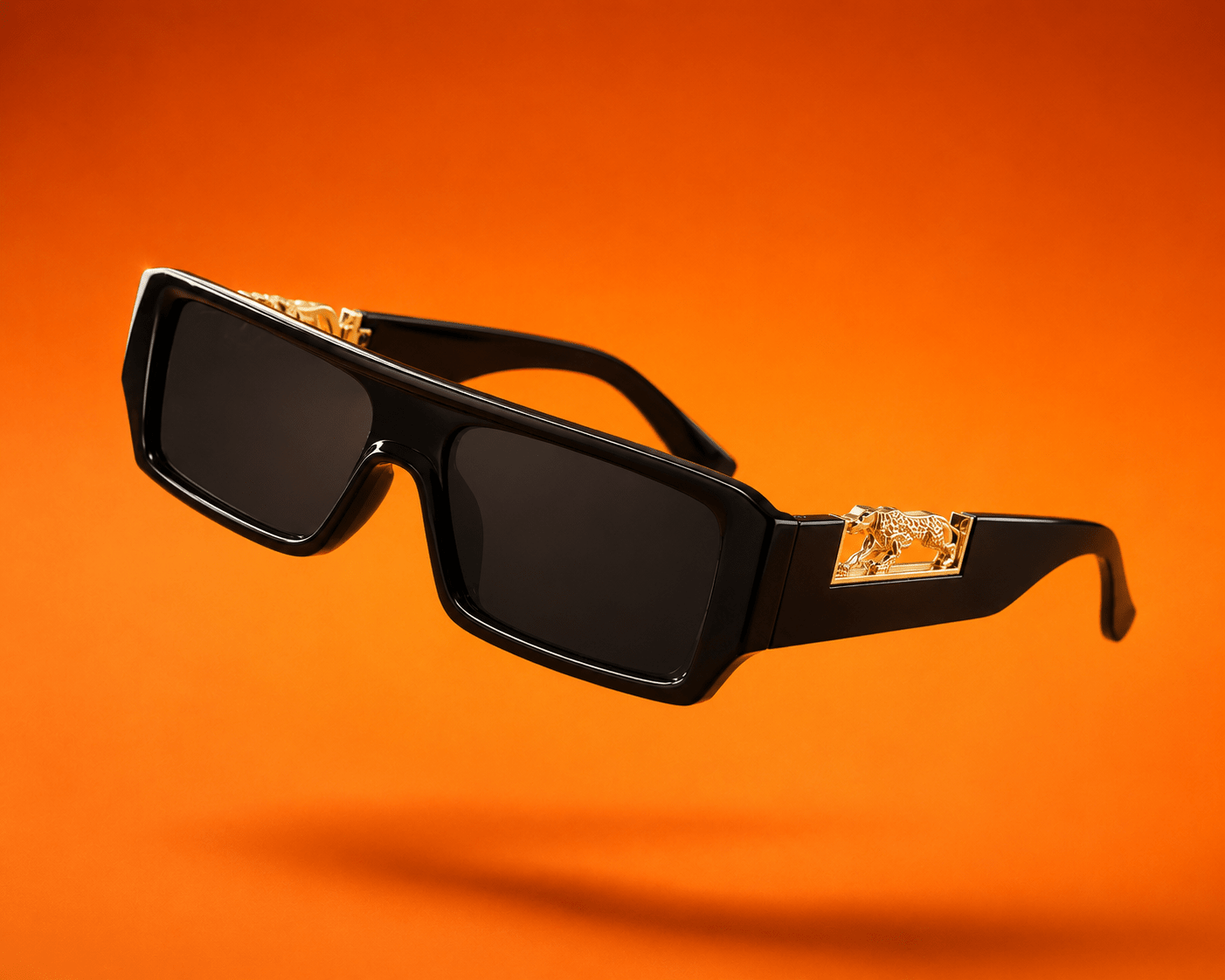 Nero Leopardus – Premium Gold Frame Sunglasses - Lanvaro