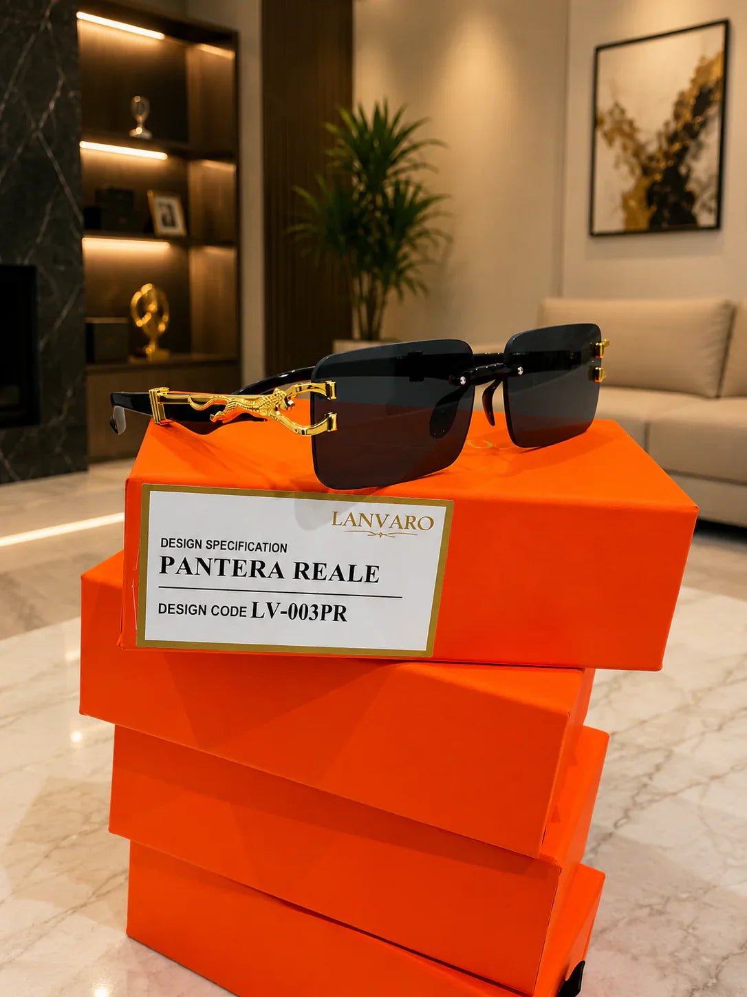 Pantera Reale – Premium Gold Frame Sunglasses - Lanvaro